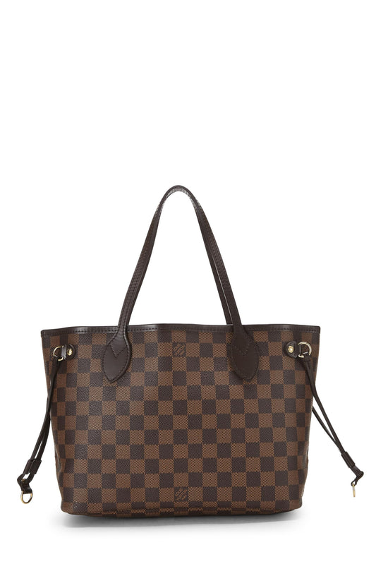 Louis Vuitton,  Damier Ebene Neverfull PM, Brown