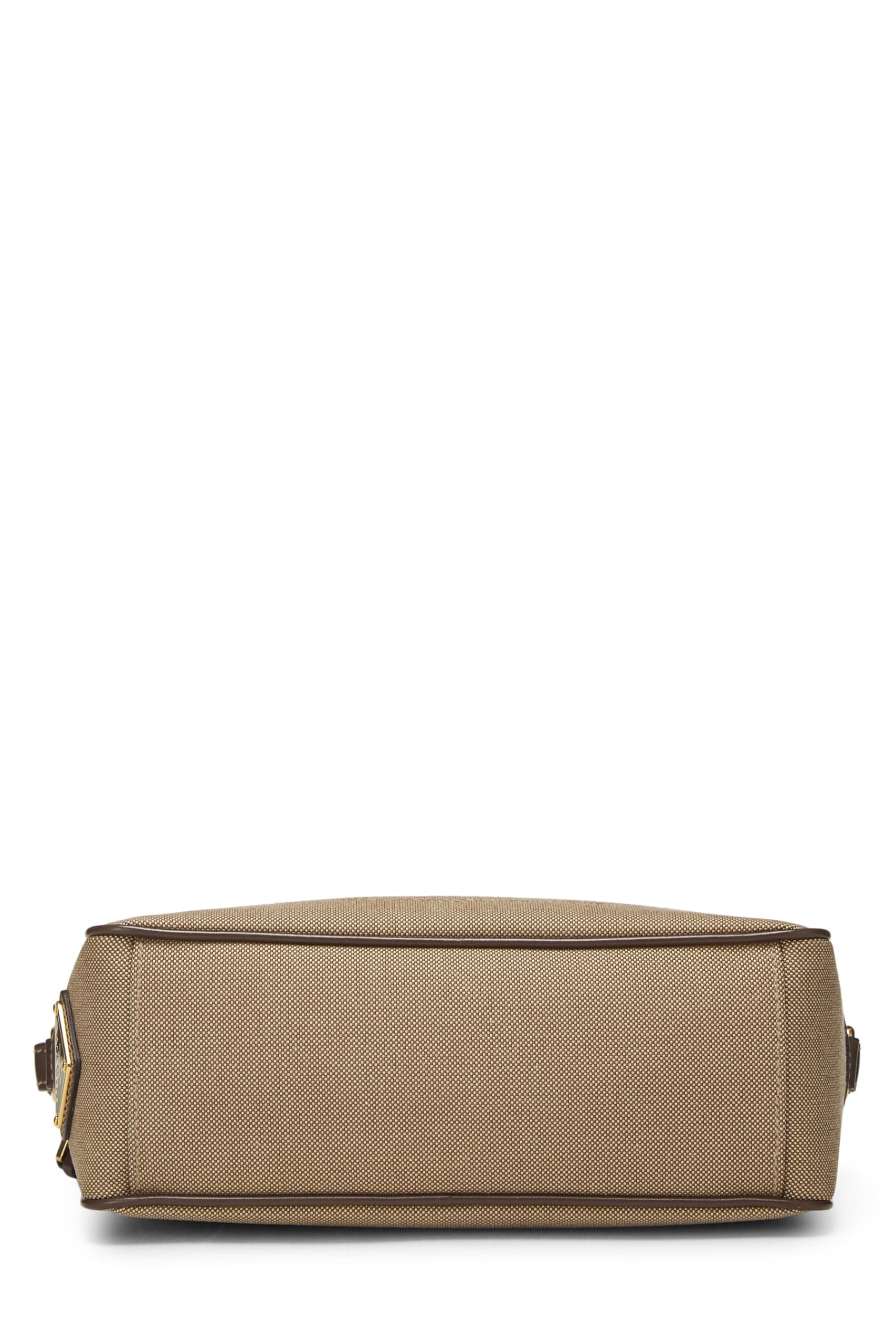 Prada Camera Bag Canvas Brown Beige Crossbody Bag