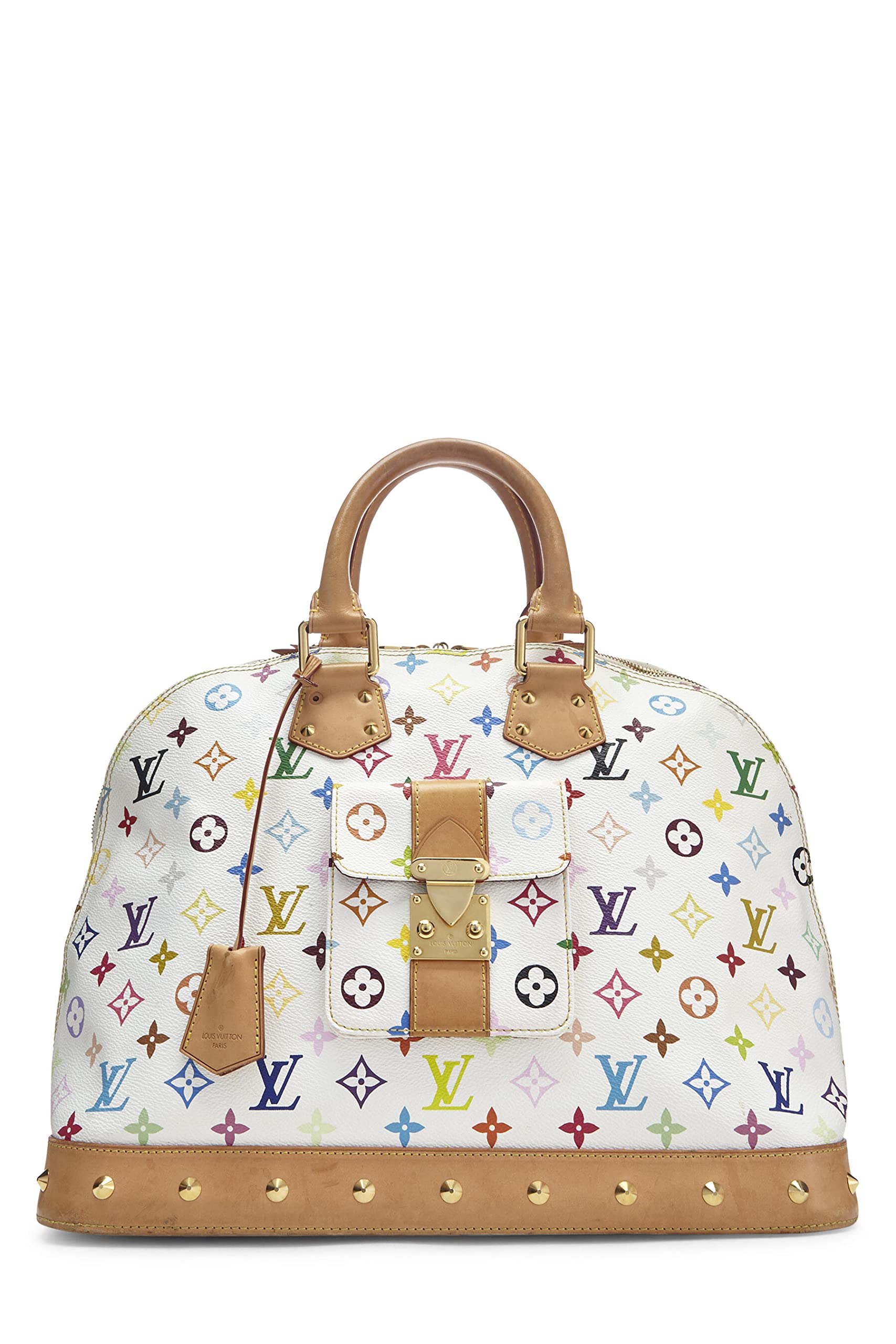 Louis Vuitton,  Takashi Murakami x Louis Vuitton White Monogram Multicolore Alma GM, White