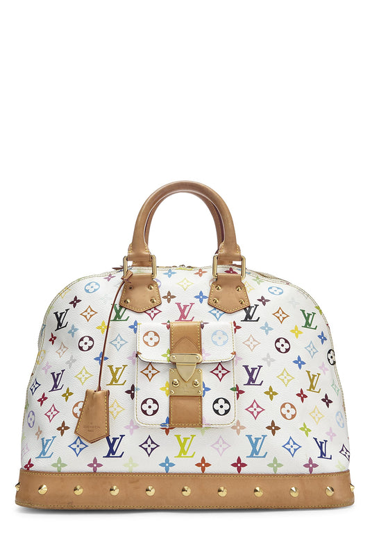 Louis Vuitton,  Takashi Murakami x Louis Vuitton White Monogram Multicolore Alma GM, White