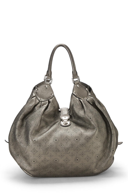 Louis Vuitton,  Metallic Silver Monogram Leather Mahina XL, Silver