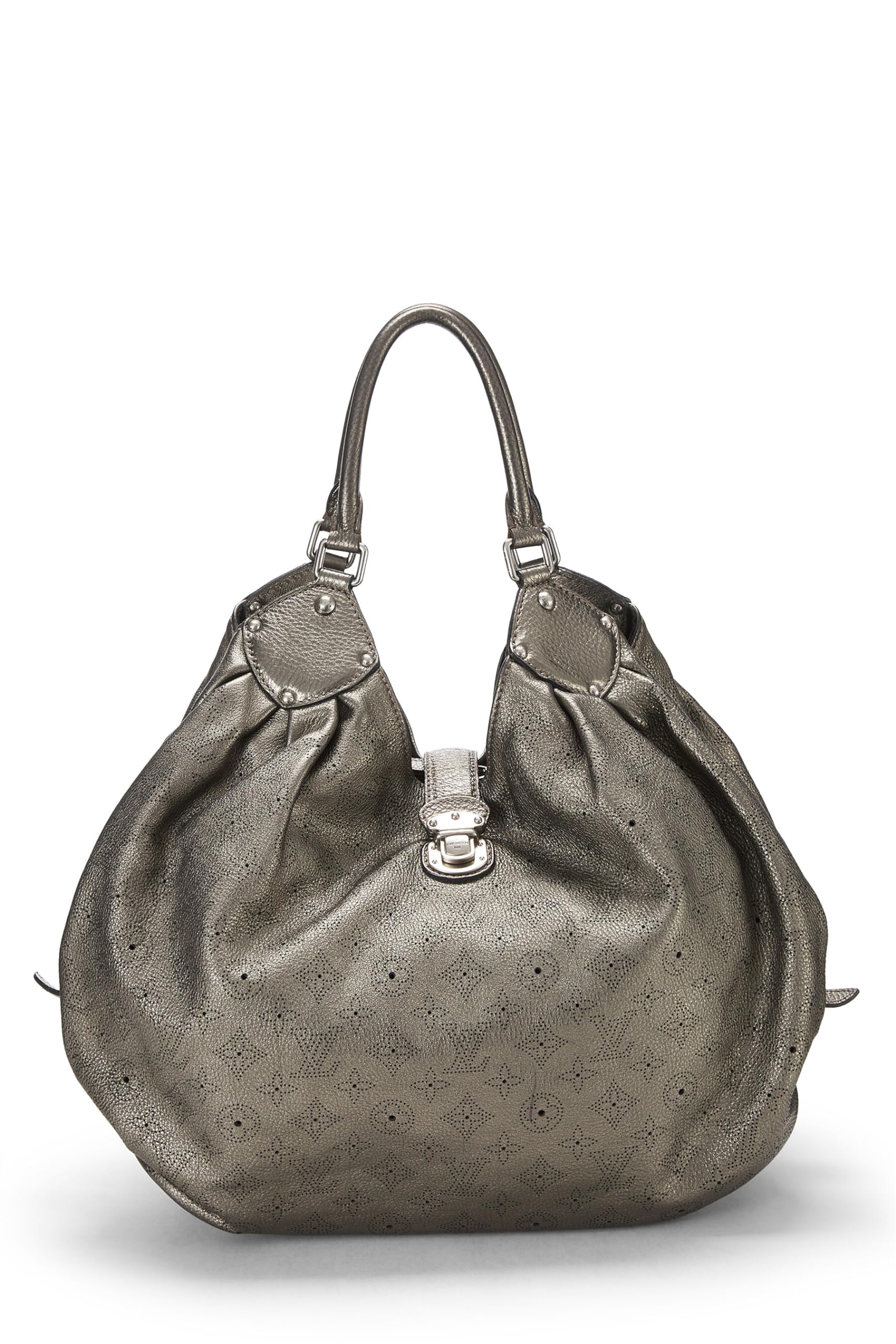 Louis Vuitton,  Metallic Silver Monogram Leather Mahina XL, Silver