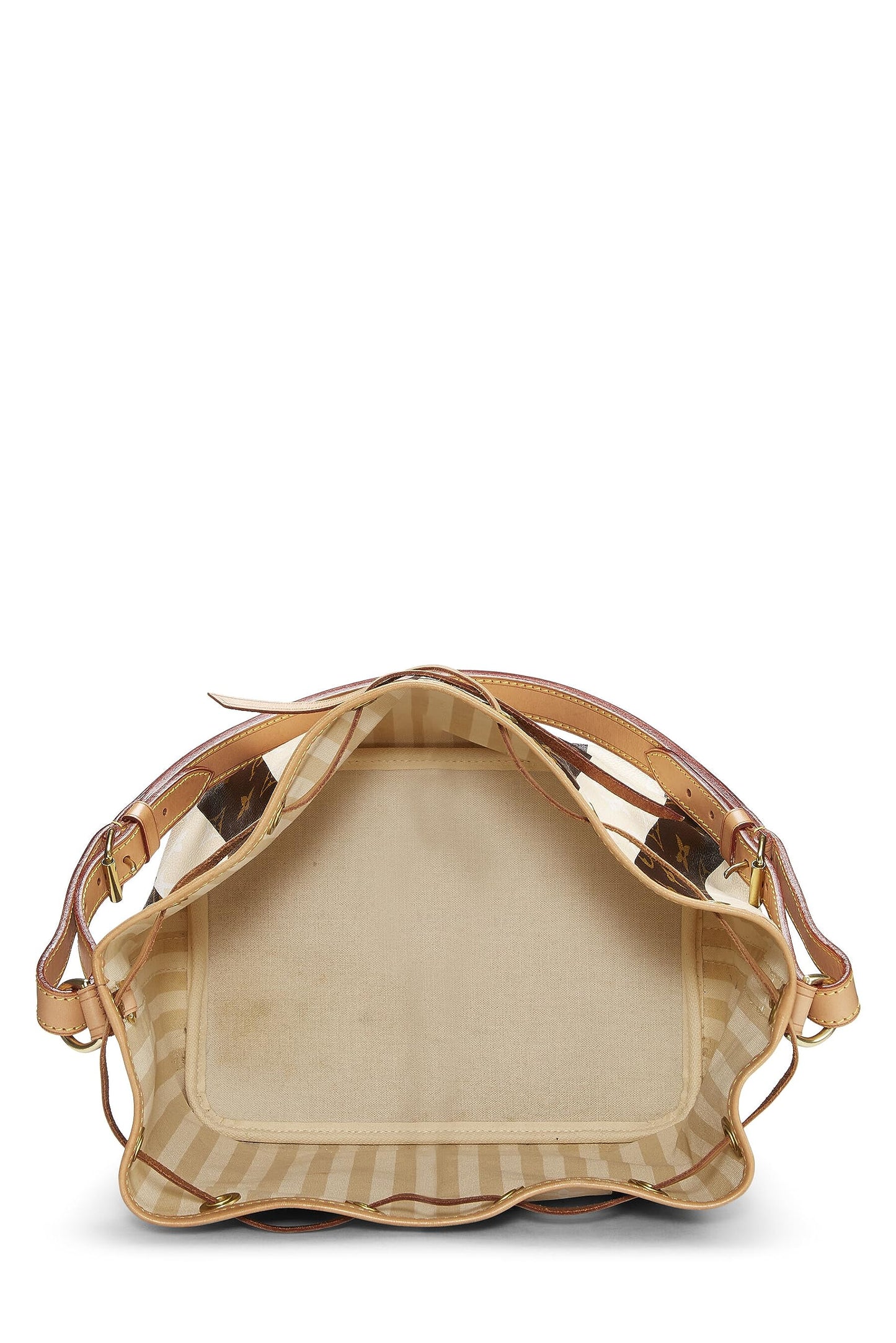 Louis Vuitton, Womens  Monogram Canvas Cream Rayures Noé Petite, Cream, Small