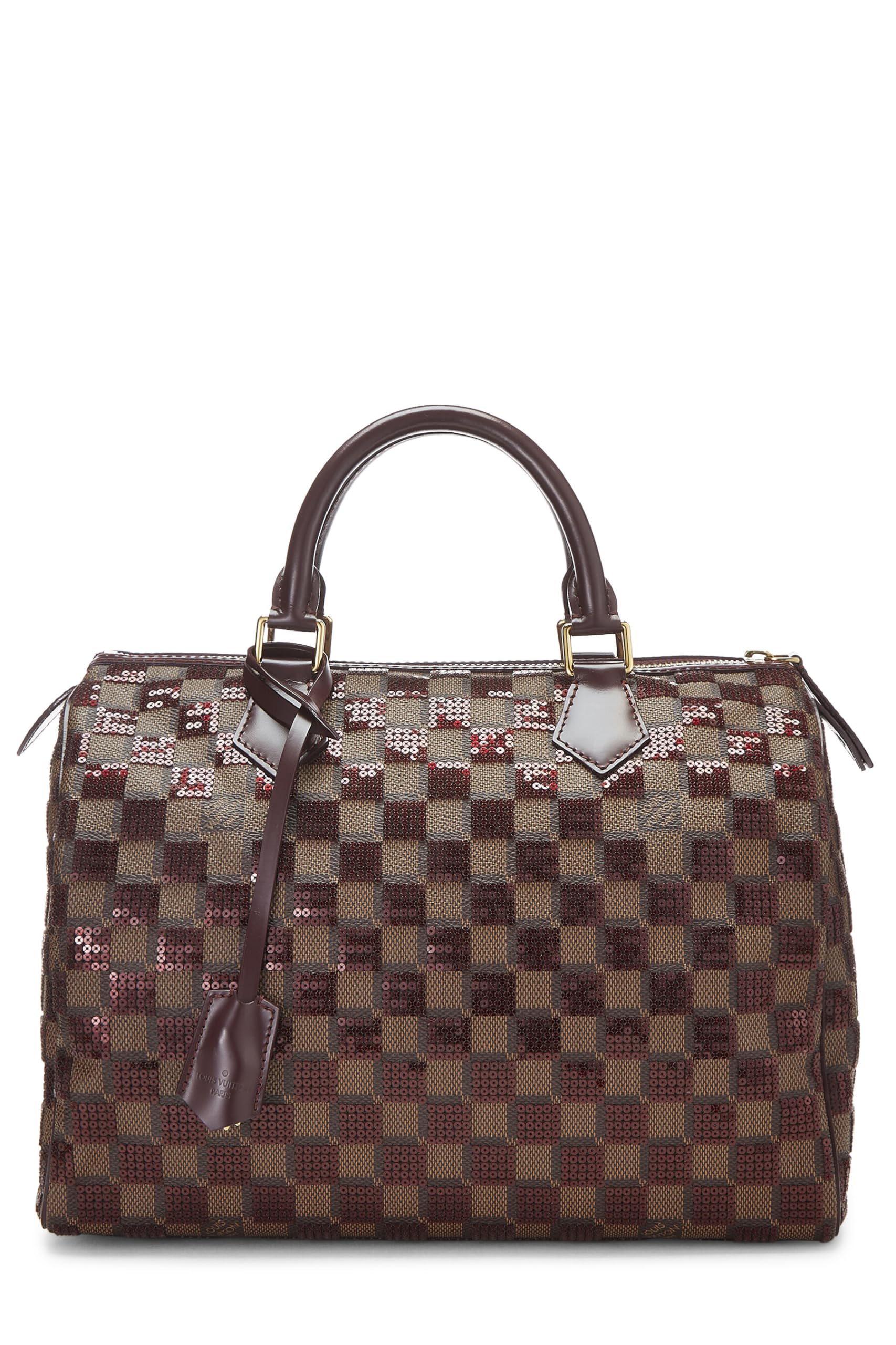 Louis Vuitton,  Red Damier Paillettes Speedy 30, Red