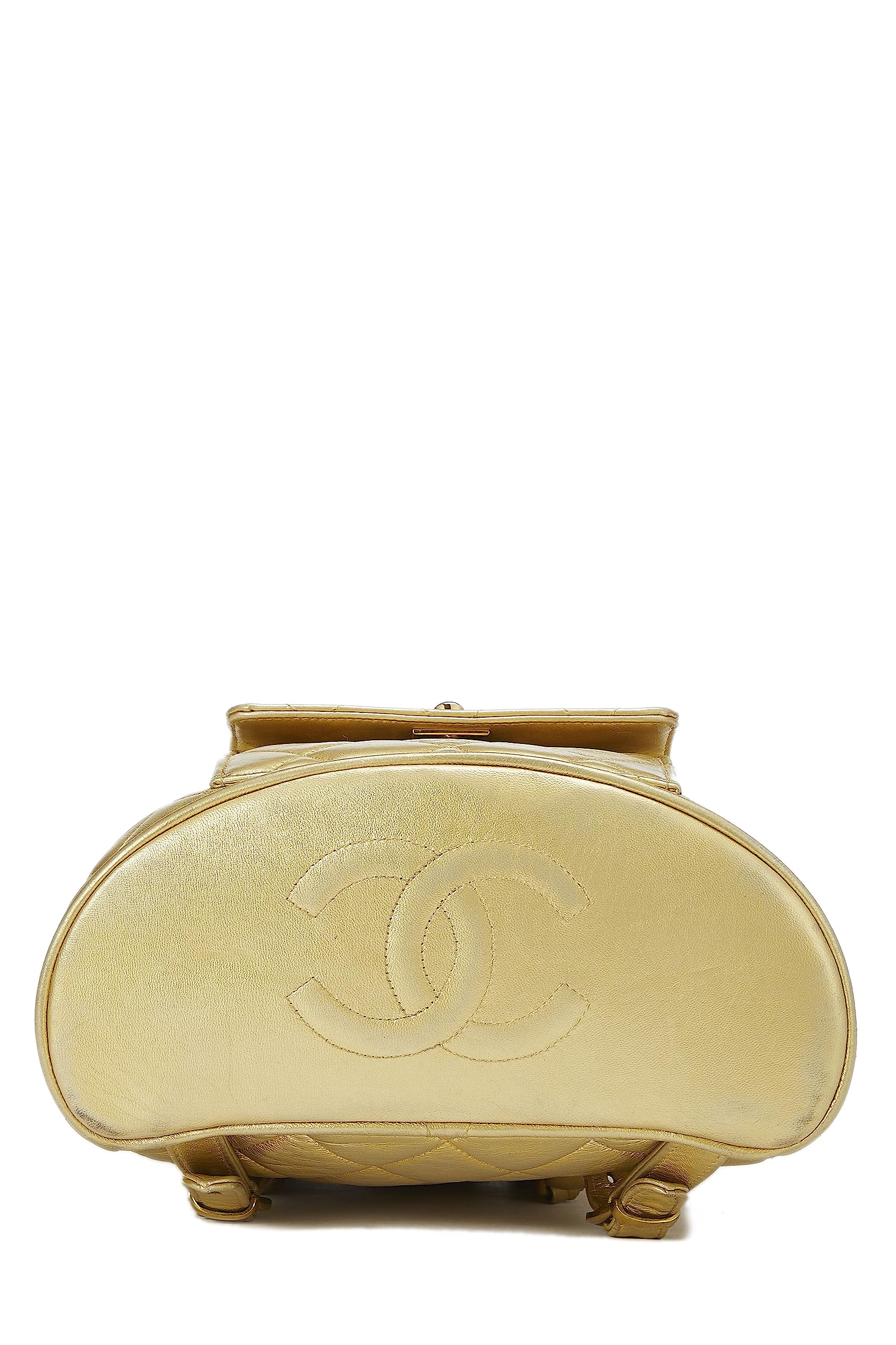 Chanel,gold Metallic Lambskin Classic Backpack Mini,gold