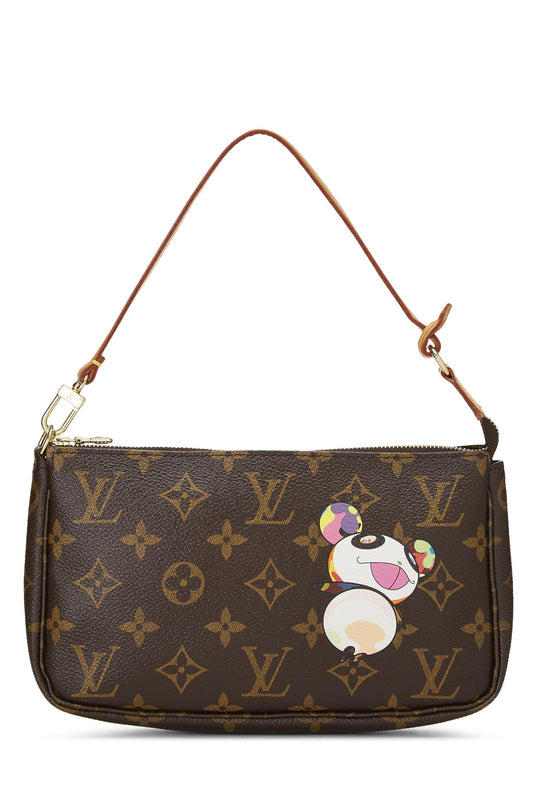 Louis Vuitton,  Takashi Murakami x Louis Vuitton Monogram Canvas Panda Pochette Accessoires, Brown