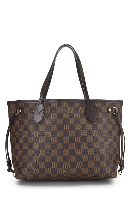 Louis Vuitton,  Damier Ebene Neverfull PM, Brown