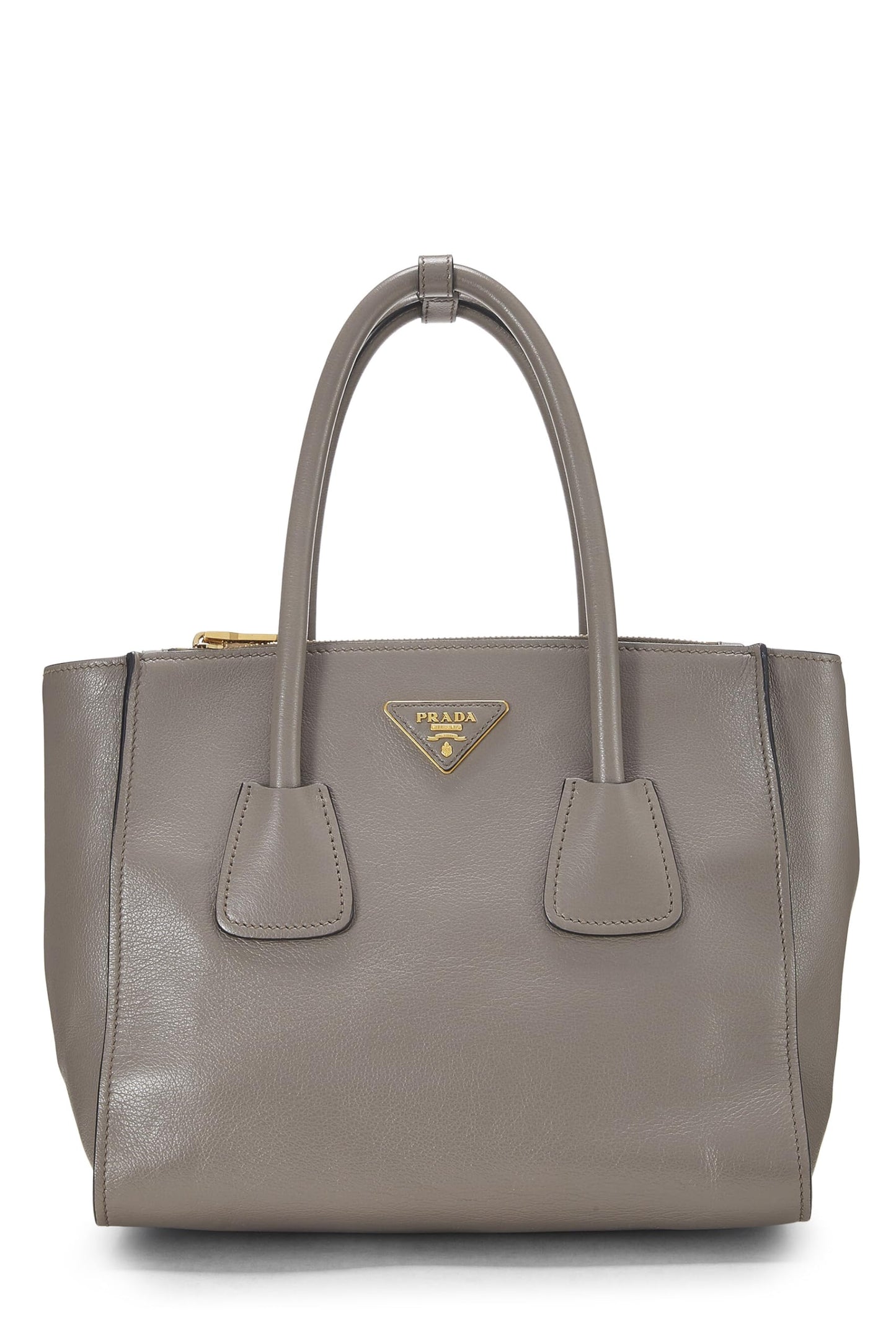 Prada Grey Calfskin Trapeze Tote Grey Gray Tote Bag