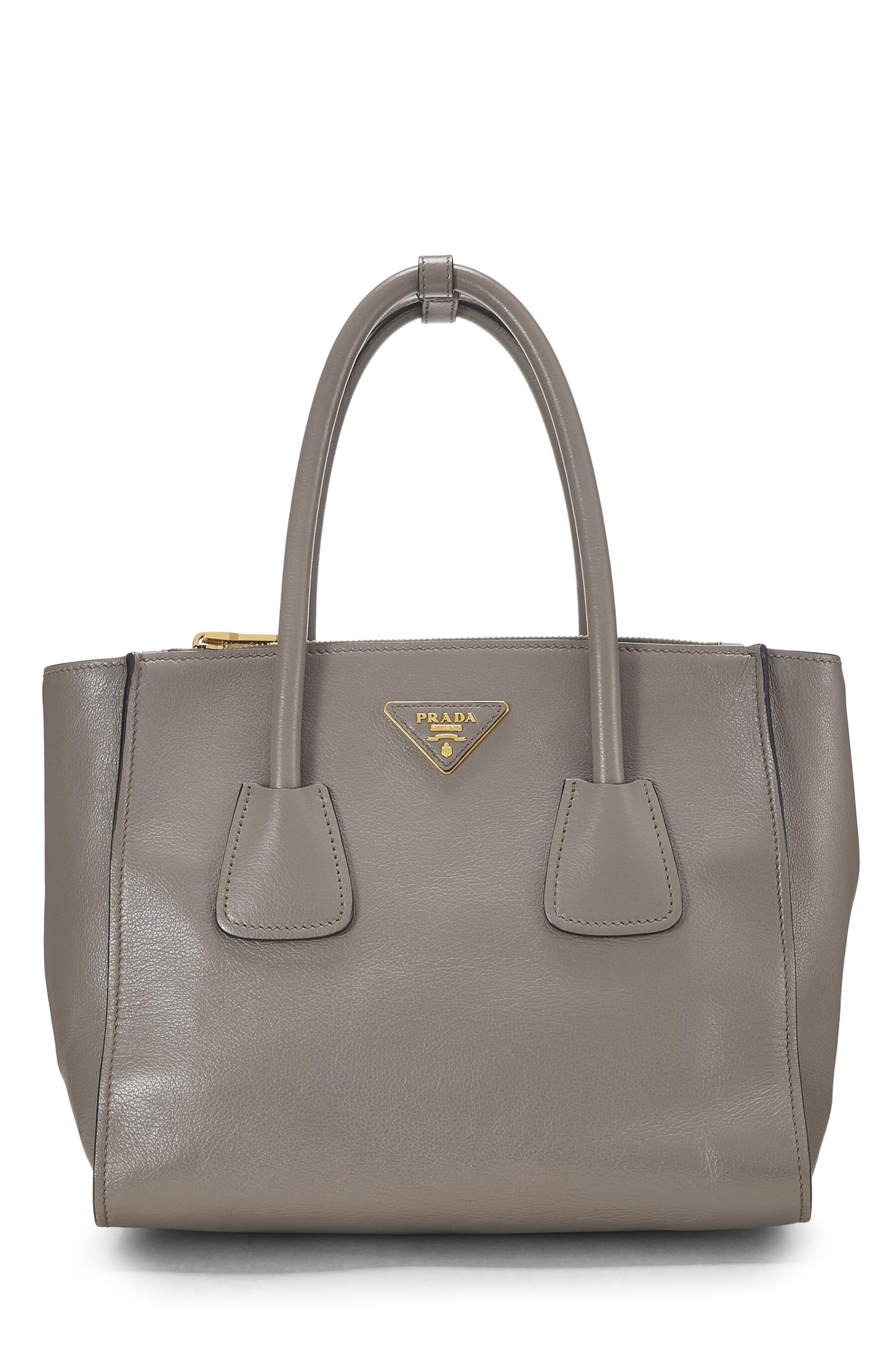 Prada Grey Calfskin Trapeze Tote Grey Gray Tote Bag