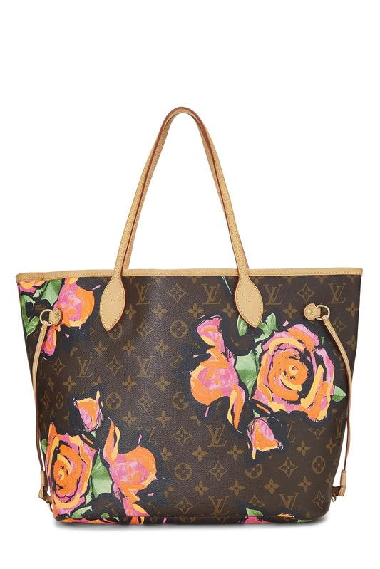 Louis Vuitton,  Stephen Spro  x Louis Vuitton Monogram Canvas Roses Neverfull MM, Brown