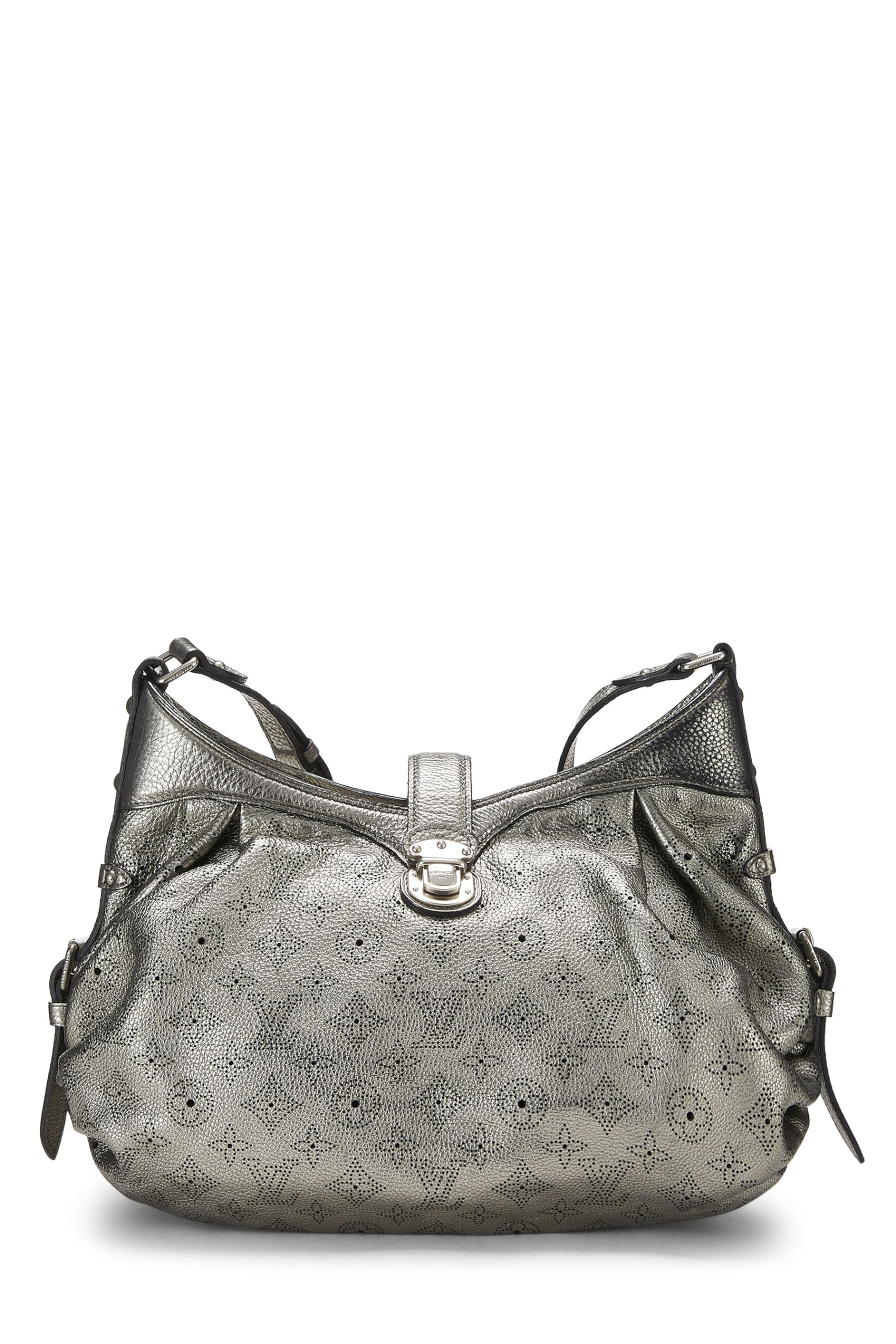 Louis Vuitton,  Silver Monogram Mahina Leather Hobo XS, Silver