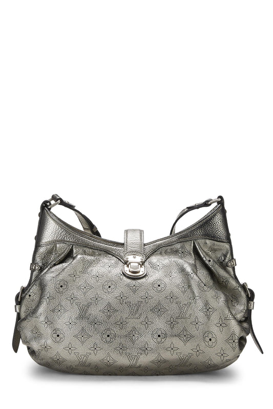 Louis Vuitton,  Silver Monogram Mahina Leather Hobo XS, Silver