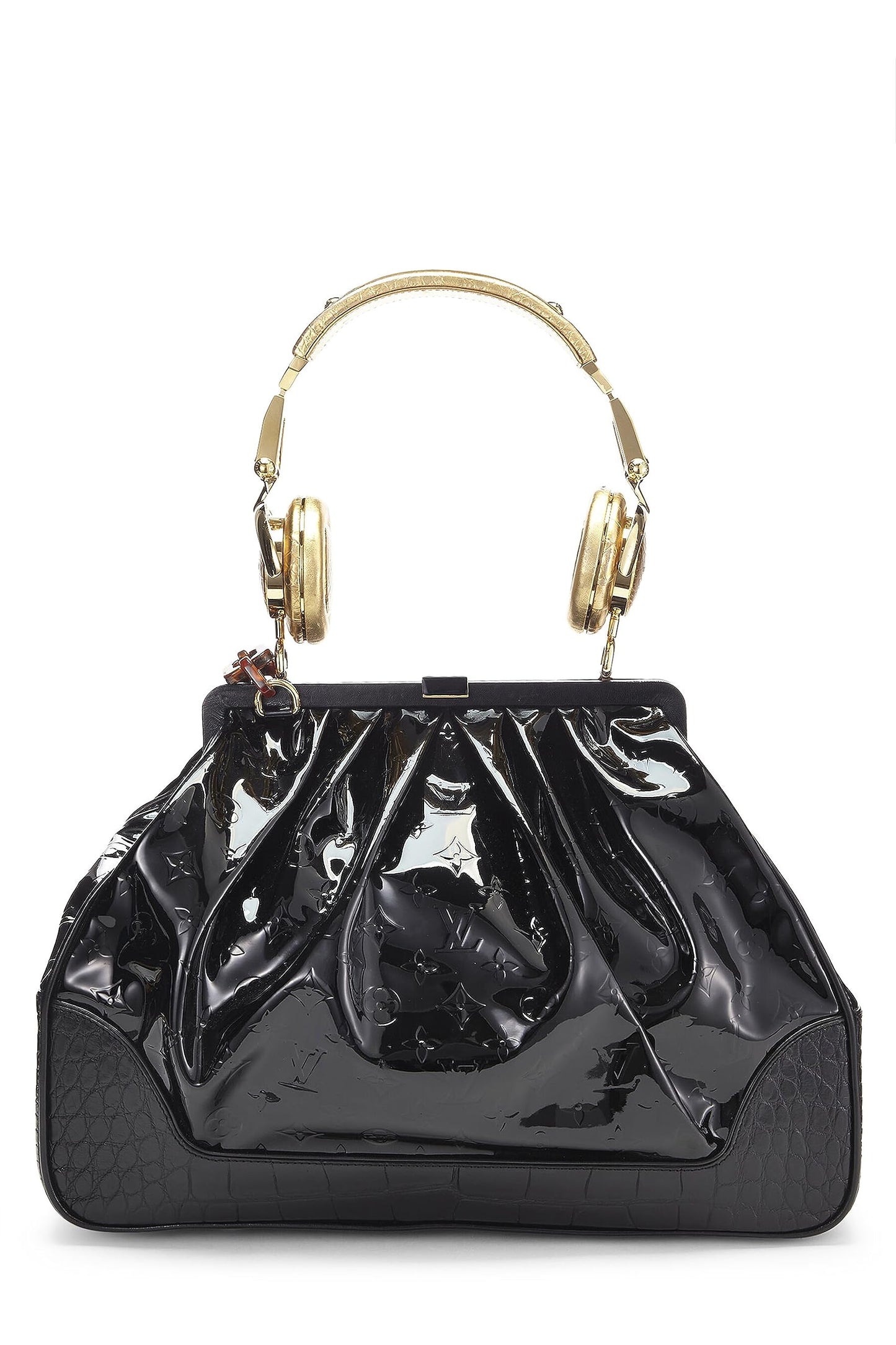 Louis Vuitton,  Black Monogram Vernis Les Extraordinaires Headphone Bag, Black