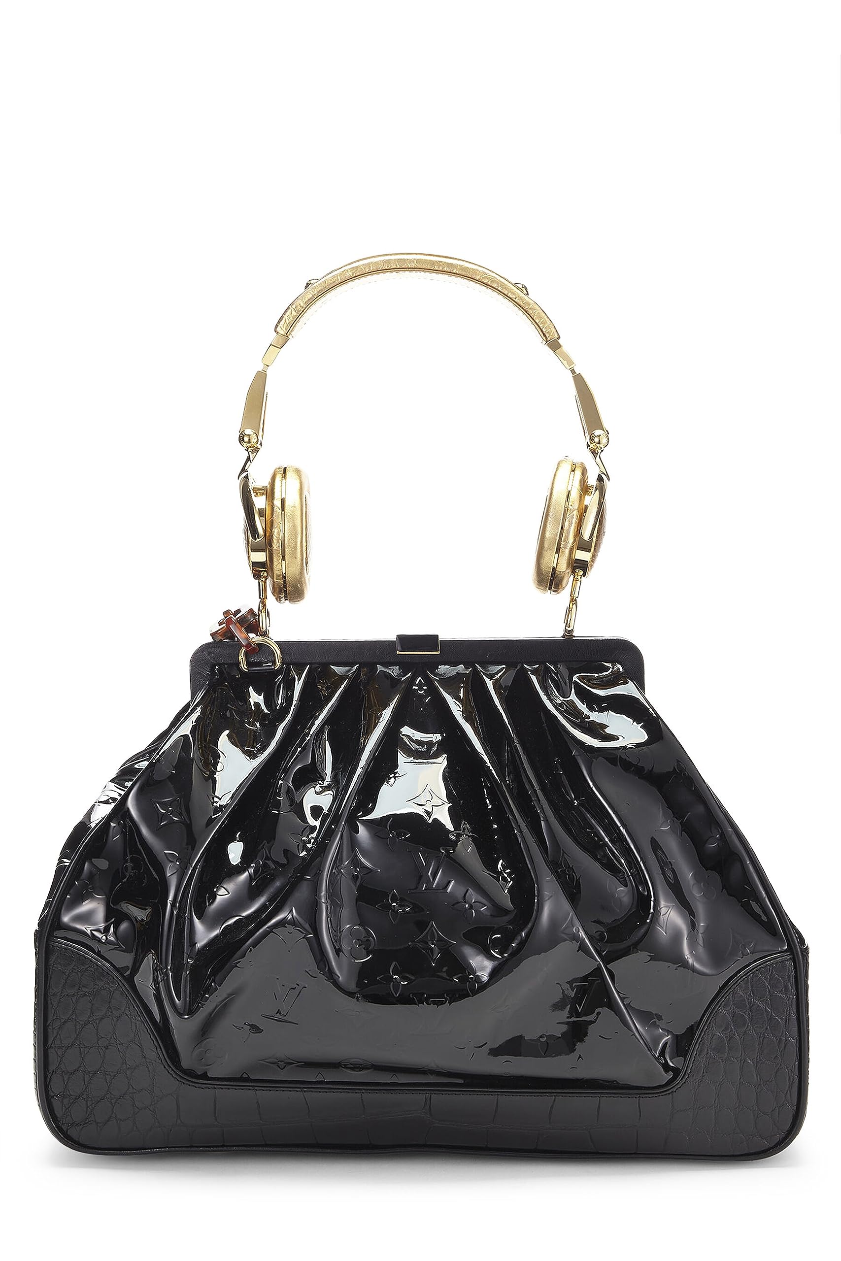 Louis Vuitton,  Black Monogram Vernis Les Extraordinaires Headphone Bag, Black