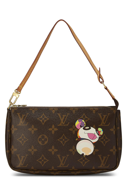 Louis Vuitton,  Takashi Murakami x Louis Vuitton Monogram Canvas Panda Pochette Accessoires, Brown