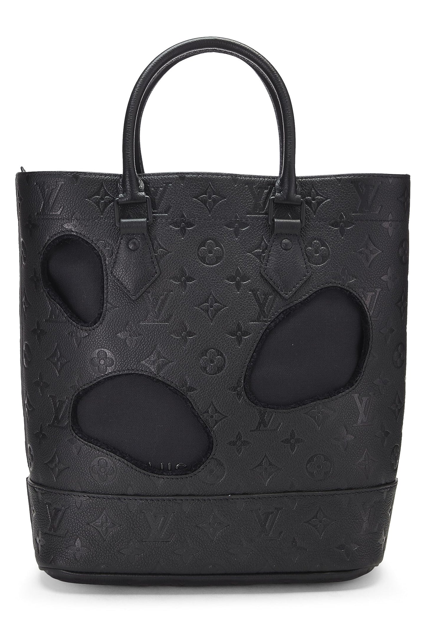 Louis Vuitton,  Comme des Garçons x Louis Vuitton Black Monogram Empreinte Bag with Holes PM, Black