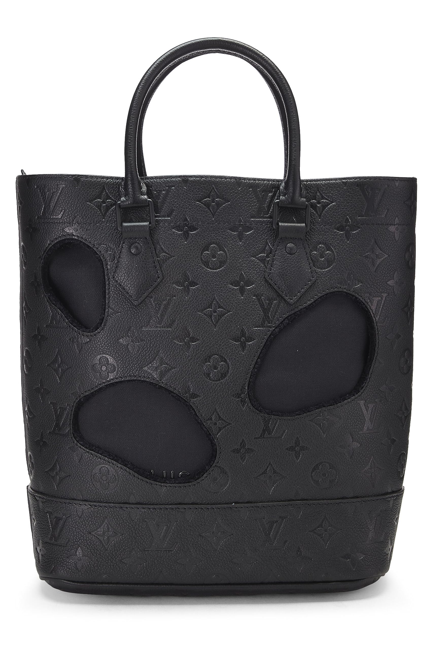 Louis Vuitton,  Comme des Garçons x Louis Vuitton Black Monogram Empreinte Bag with Holes PM, Black