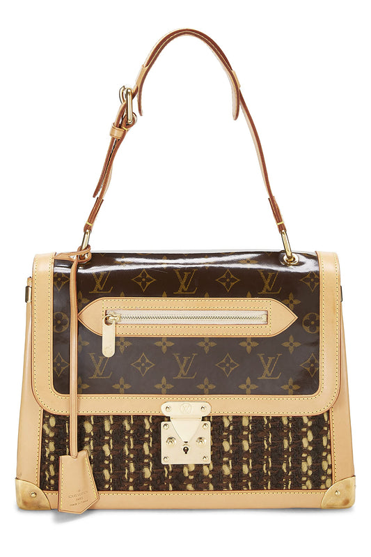 Louis Vuitton,  Monogram Tweedy Zip Shoulder Bag, Brown