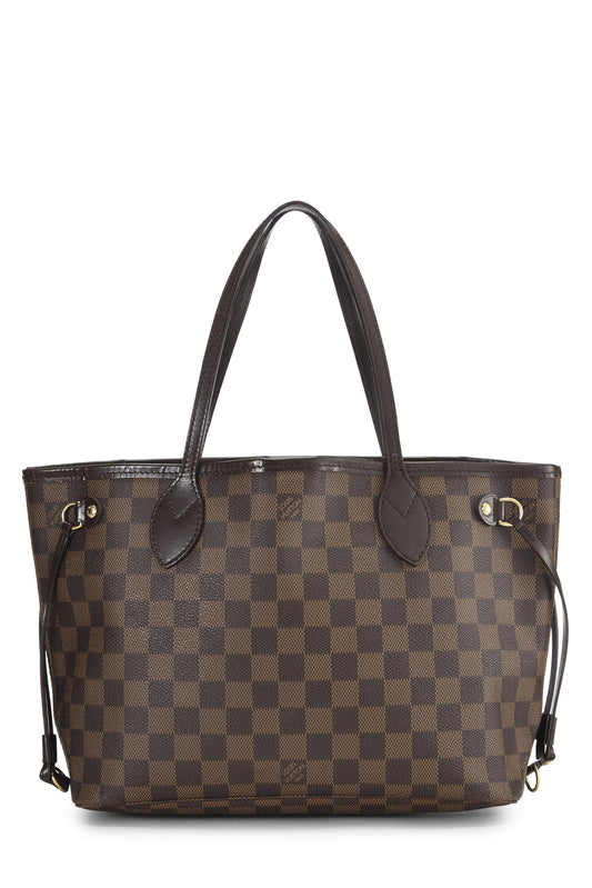 Louis Vuitton,  Damier Ebene Neverfull PM, Brown