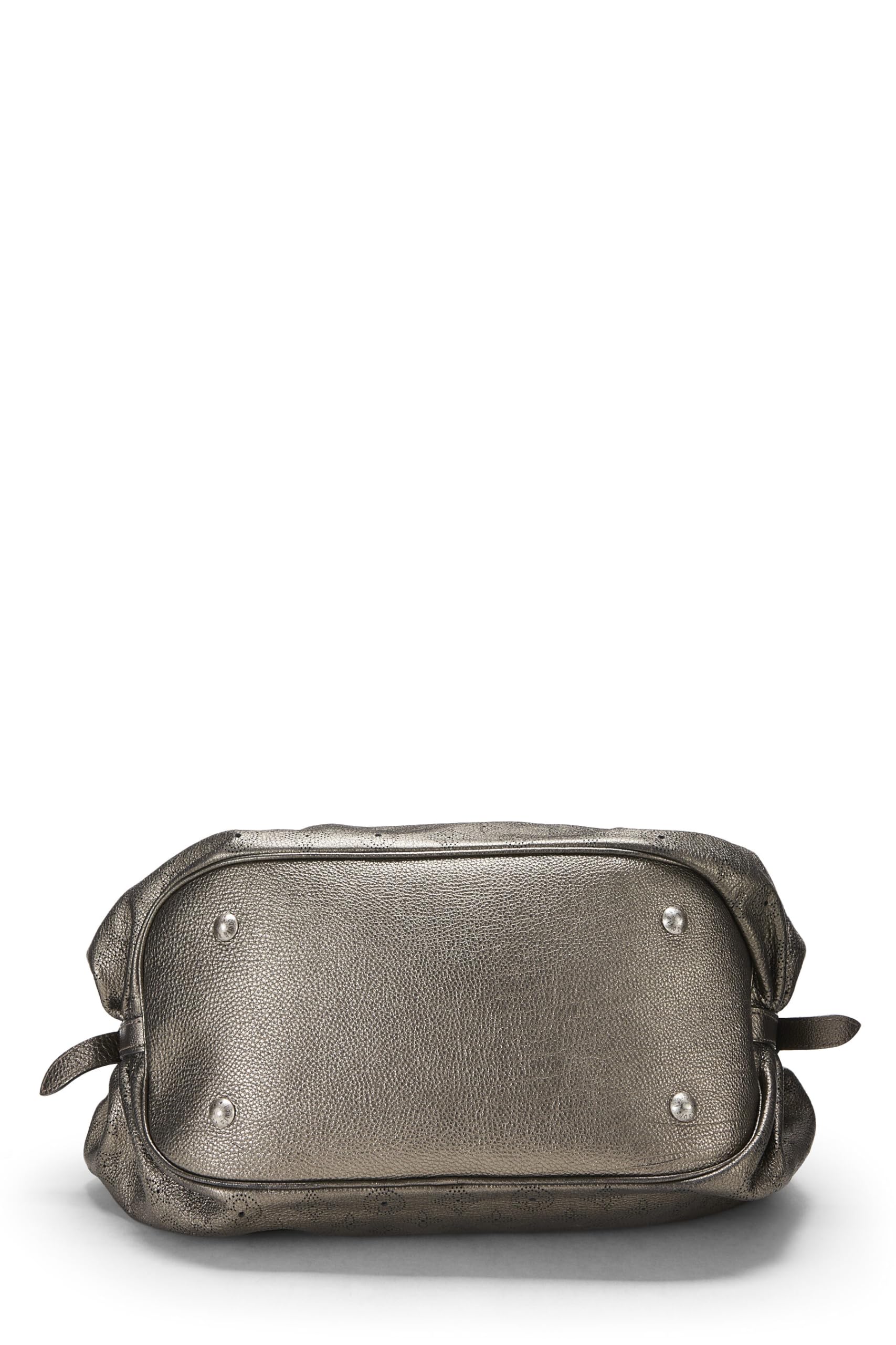 Louis Vuitton,  Metallic Silver Monogram Leather Mahina XL, Silver