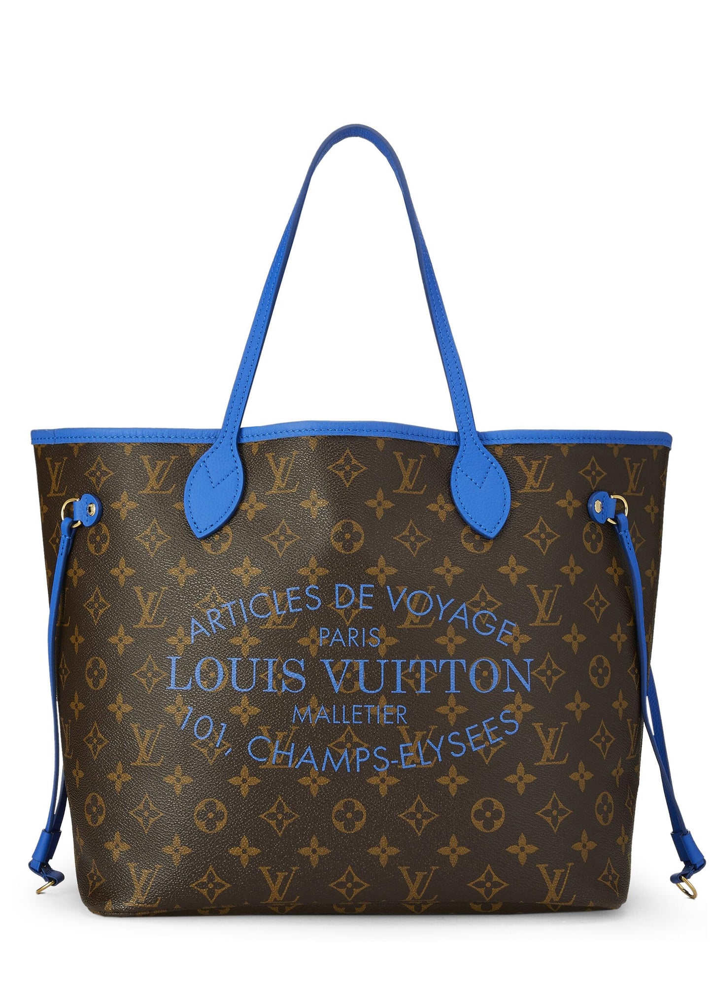 Louis Vuitton,  Blue Monogram Canvas Ikat Flower Neverfull MM, Blue