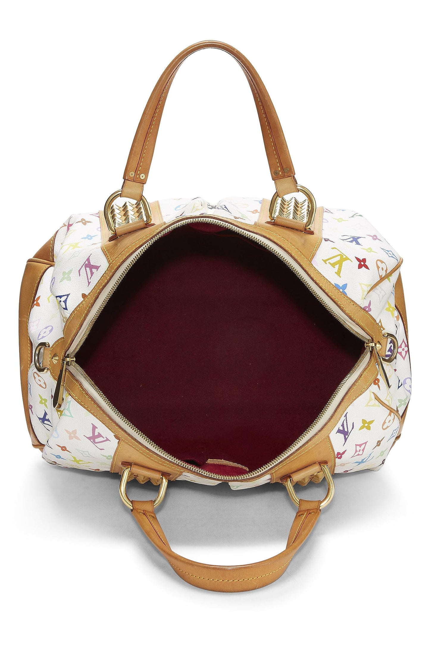 Louis Vuitton,  Takashi Murakami x Louis Vuitton White Monogram Multicolore Courtney MM, White