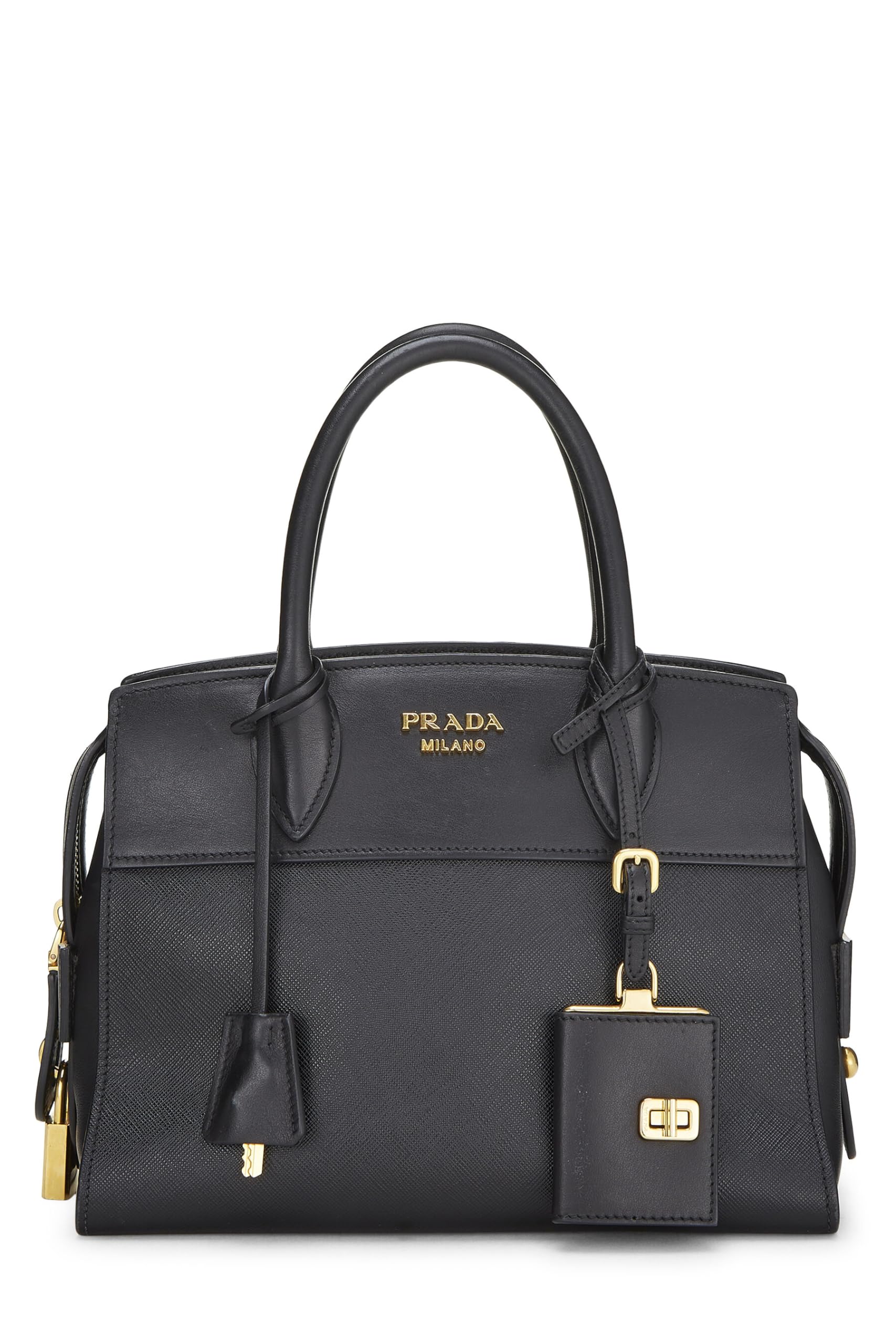 Prada Esplanade Luxury Handbag Saffiano Black Small Travel Bag