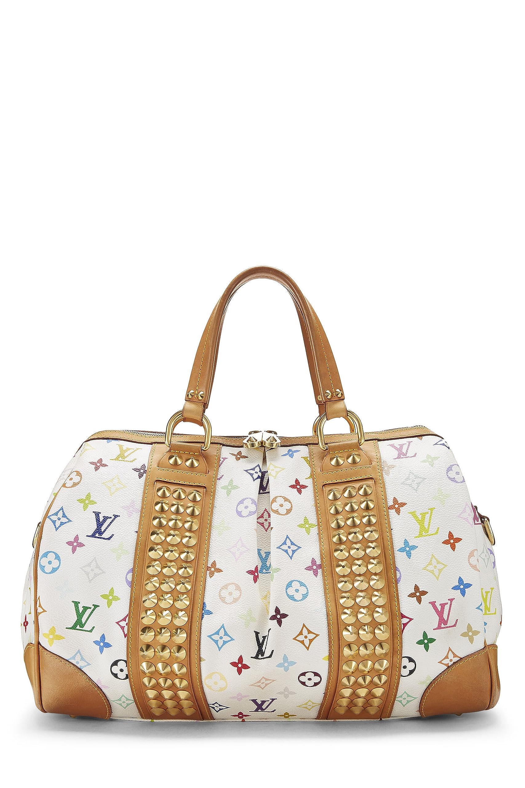 Louis Vuitton,  Takashi Murakami x Louis Vuitton White Monogram Multicolore Courtney MM, White