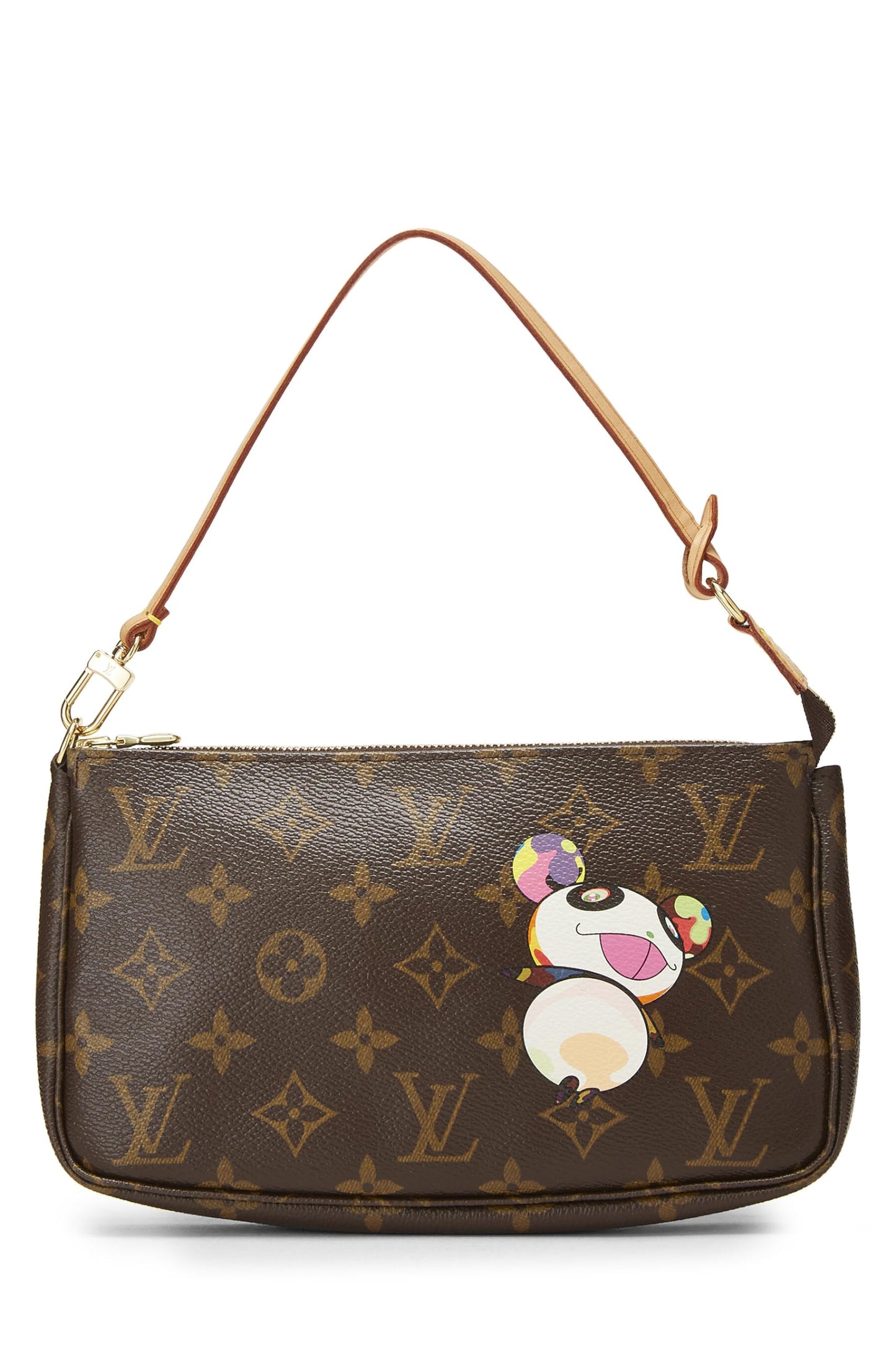 Louis Vuitton,  Takashi Murakami x Louis Vuitton Monogram Canvas Panda Pochette Accessoires, Brown