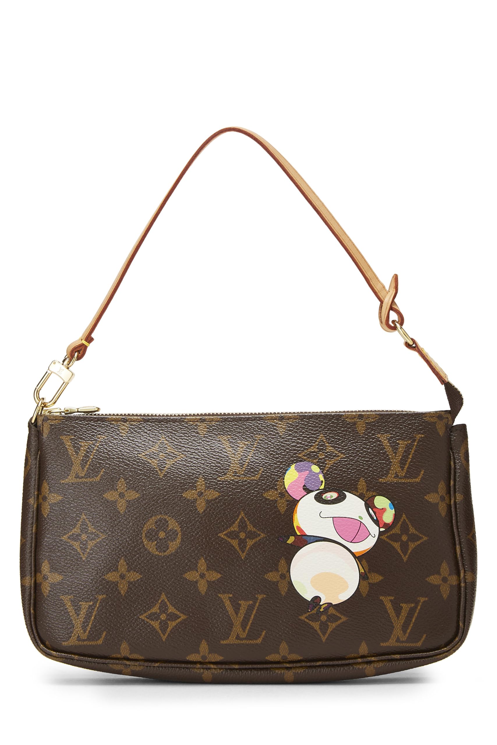 Louis Vuitton,  Takashi Murakami x Louis Vuitton Monogram Canvas Panda Pochette Accessoires, Brown