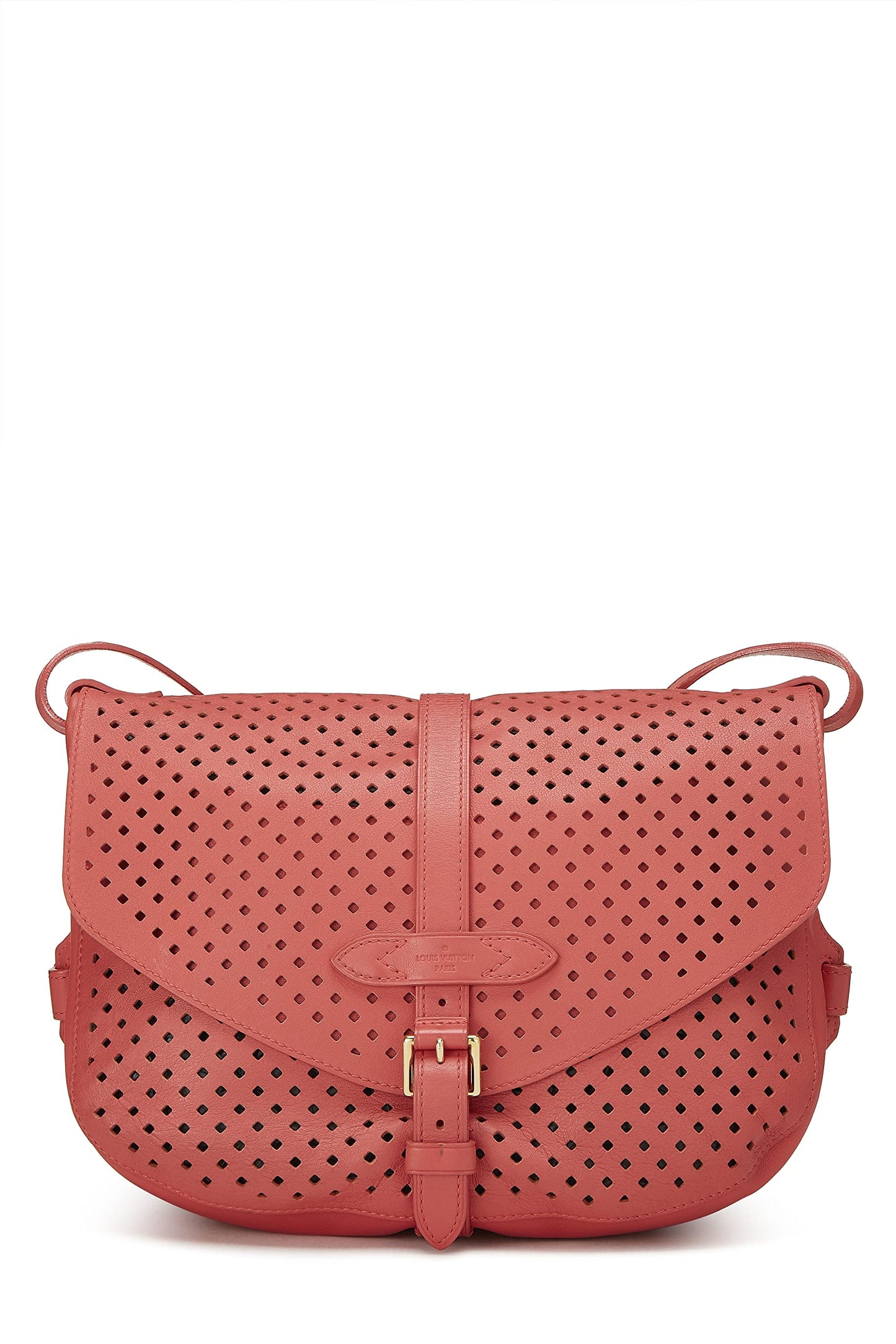 Louis Vuitton,  Pink Perforated Leather Saumur 30, Pink