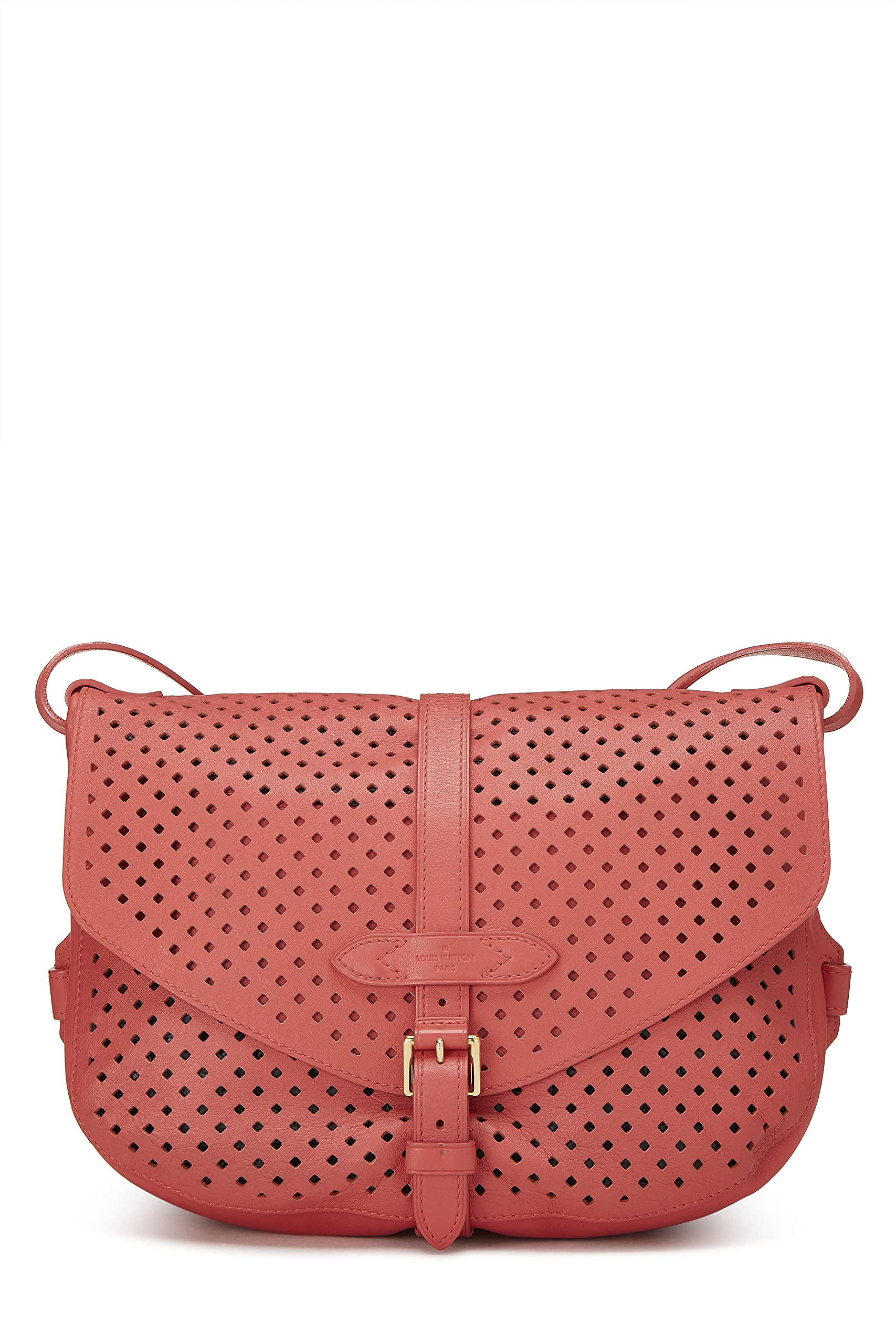 Louis Vuitton,  Pink Perforated Leather Saumur 30, Pink