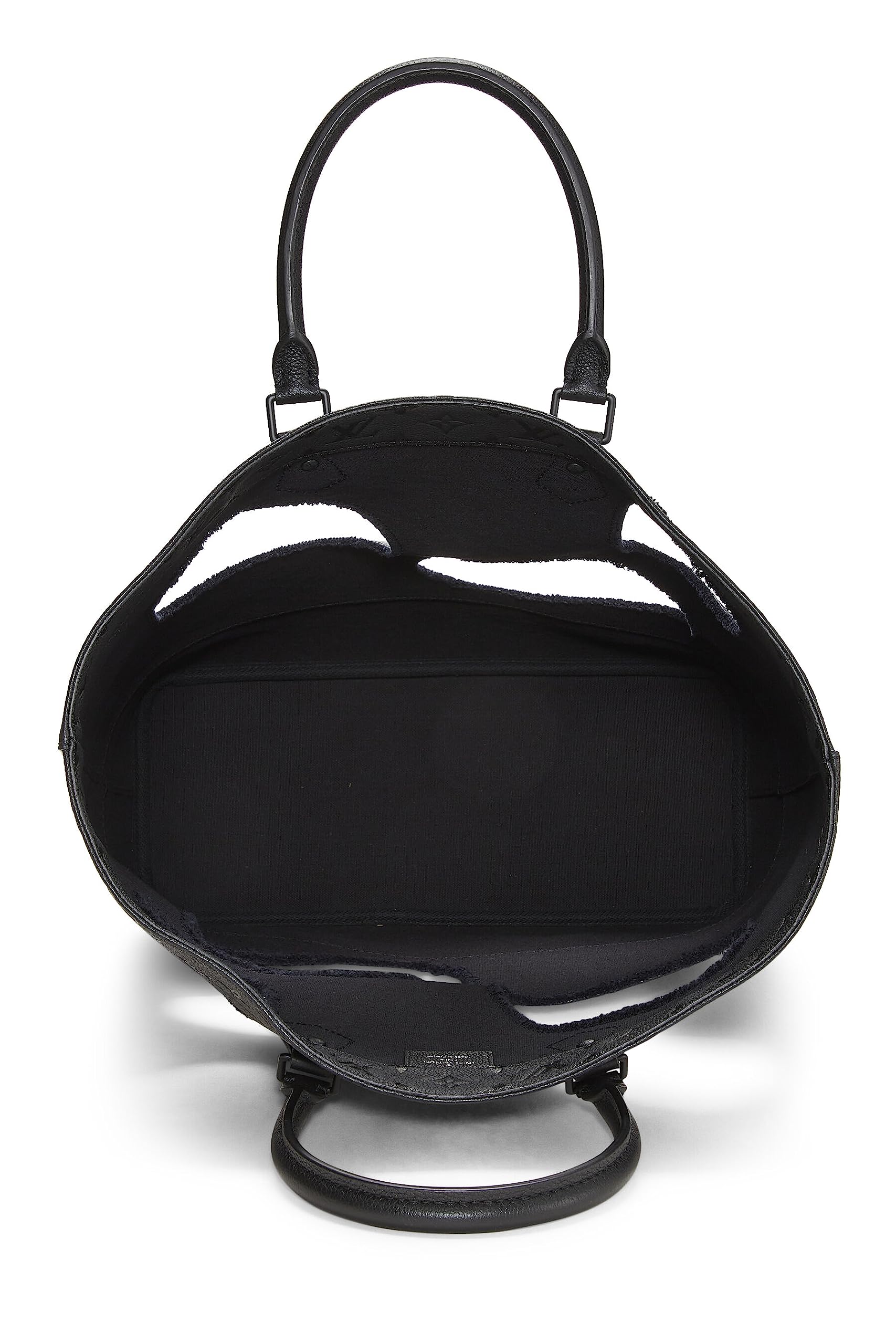 Louis Vuitton,  Comme Des Garçons x Louis Vuitton Black Monogram Empreinte Bag with Holes MM, Black