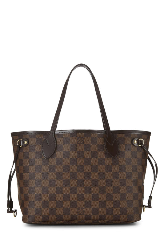 Louis Vuitton,  Damier Ebene Neverfull PM, Brown