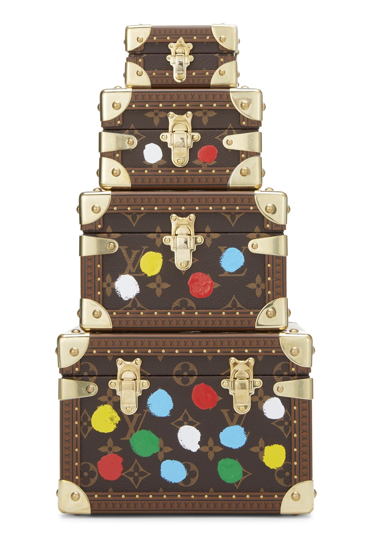 Louis Vuitton,  Yayoi Kusama x Louis Vuitton Monogram Multicolor Dots Malle Pyramide, Multi