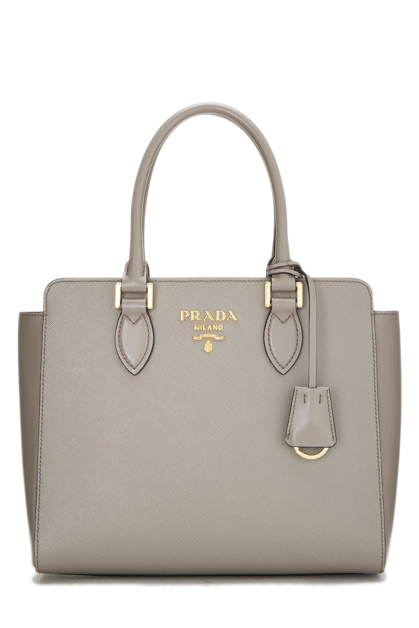 Prada Grey Convertible Handbag Grey Saffiano Gray Small Travel Bag