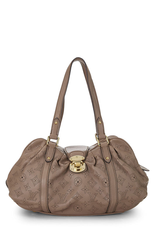 Louis Vuitton,  Gris Pearl Monogram Mahina Leather Lunar PM , Beige