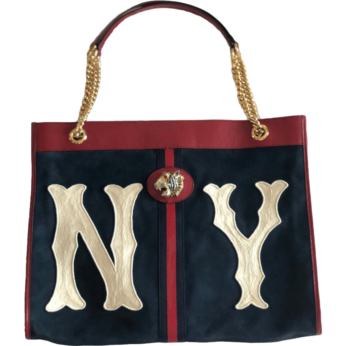 Gucci rajah blue suede handbag