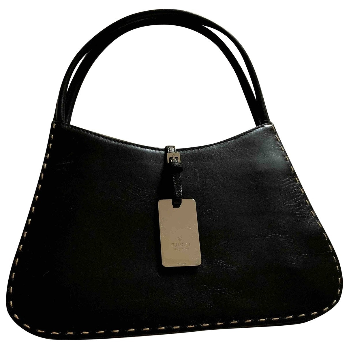 Gucci black leather clutch bag