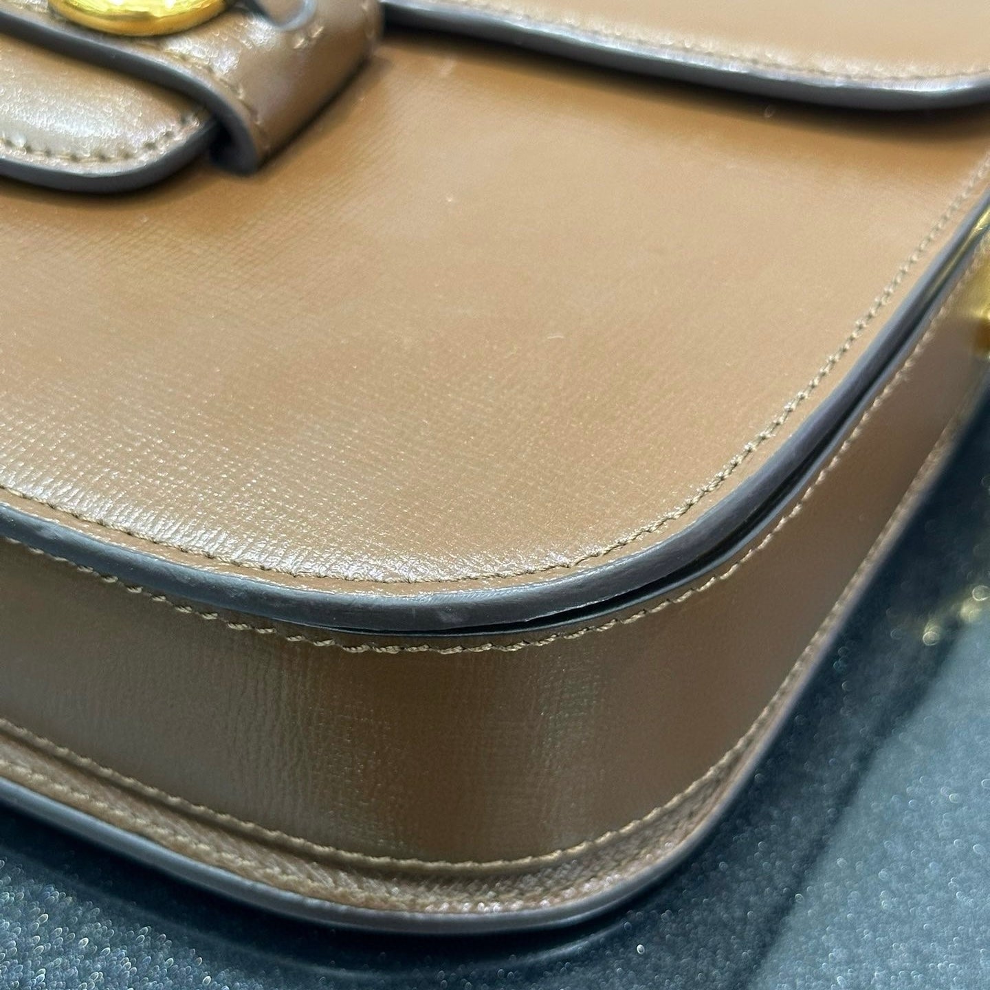 Gucci Horsebit Caramel Leather Brown Small Shoulder Bag Leather 4