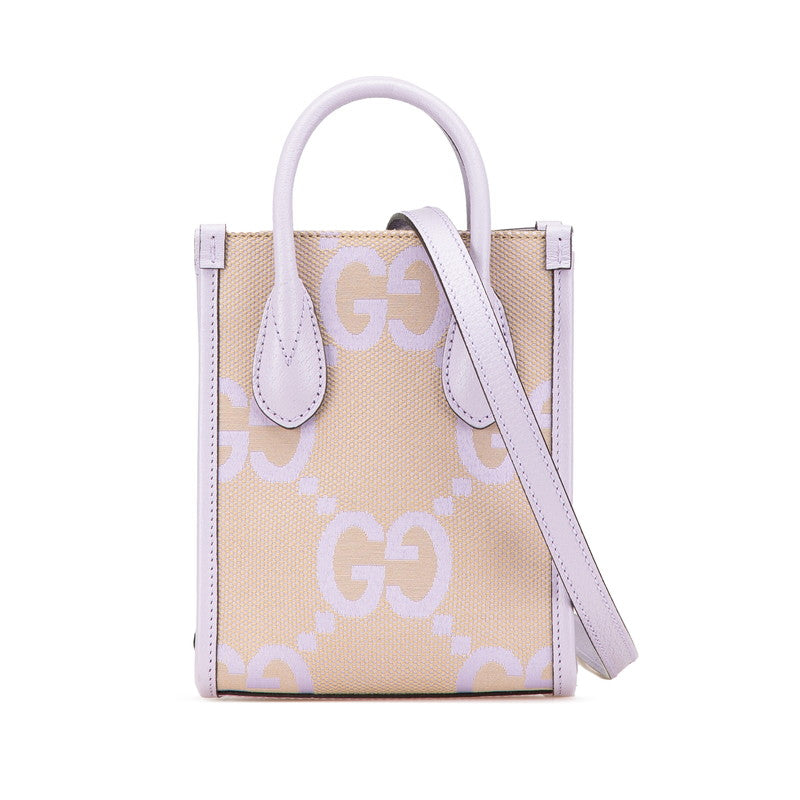 Gucci Jumbo 2Way Bag Leather Canvas Travel Bag