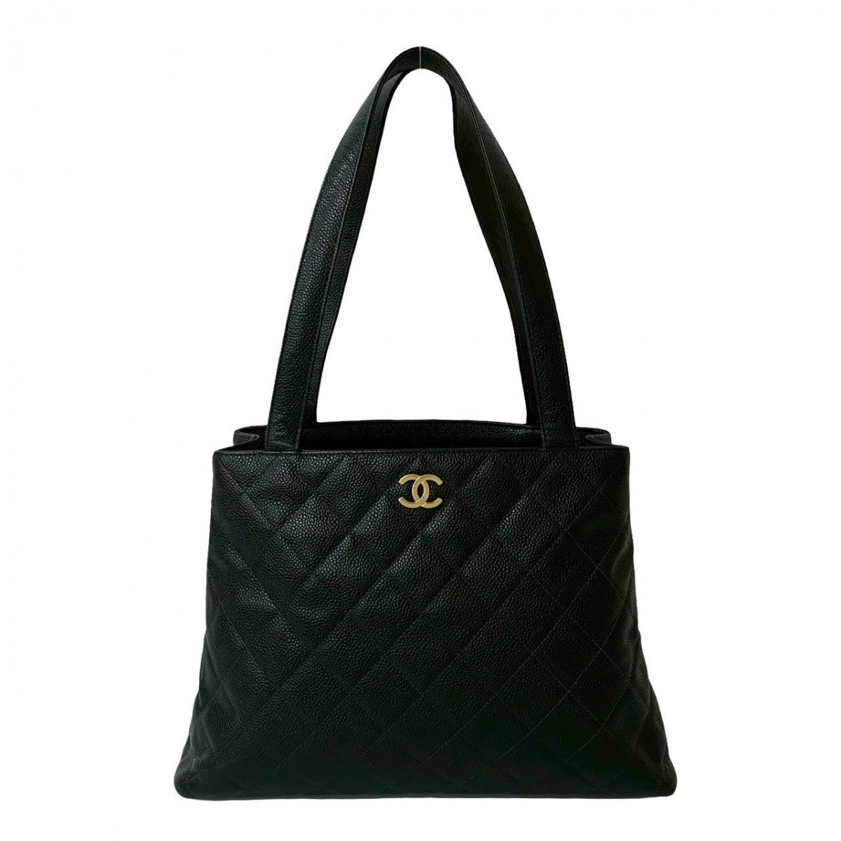 Chanel Matt caviar skin COCO Mark Matrasse Black Tote Bag