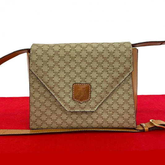 Shoulder Bag , Pvc Macadam Blason Triomphe Leather Beige
