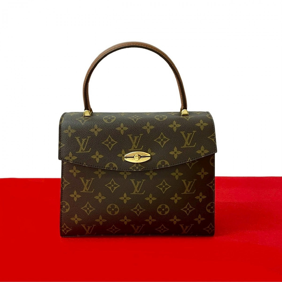 Louis Vuitton M51379 PVC Malesherbes Monogram Leather Brown Handbag