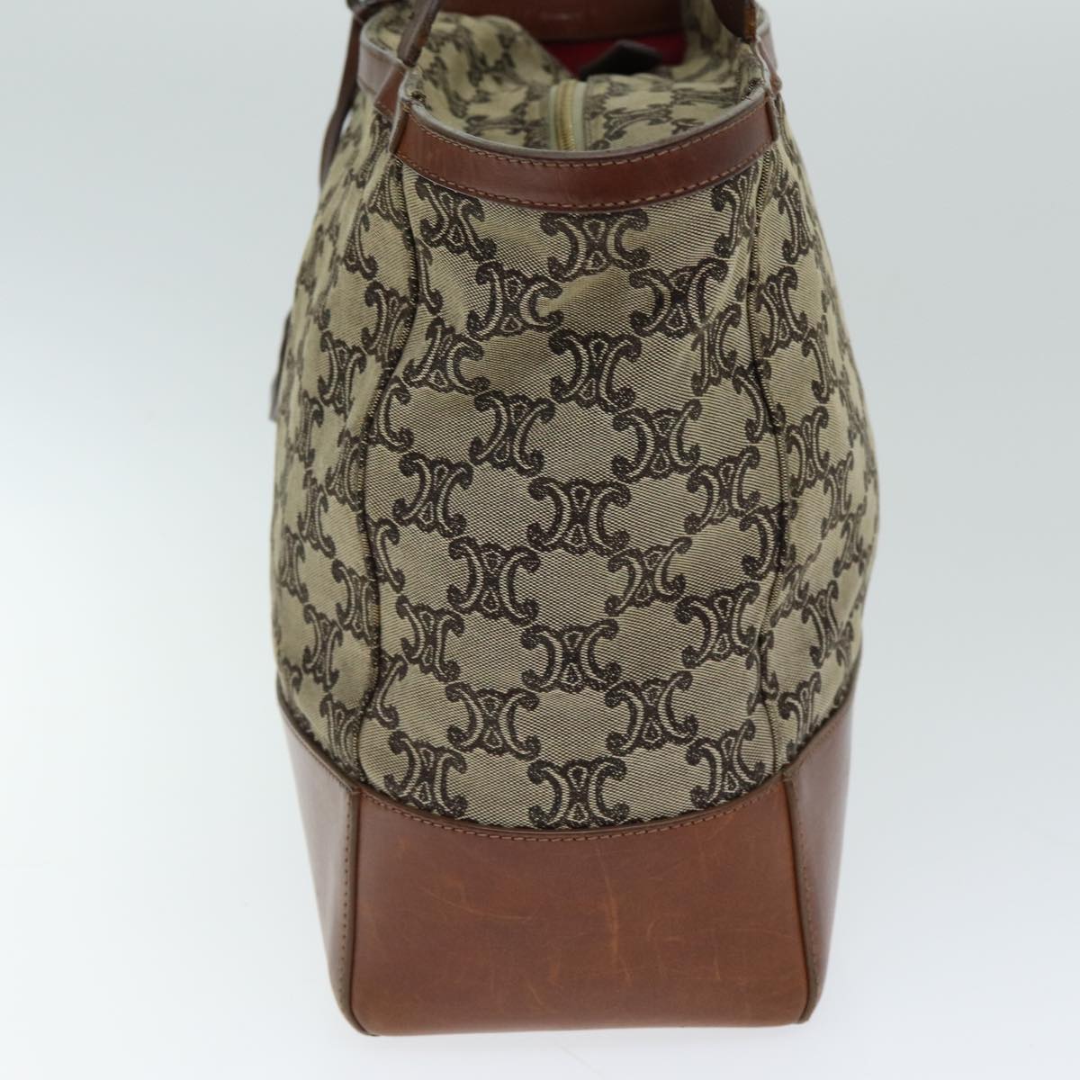 Luxury Triomphe Hand Bag Auth Canvas Brown Travel Bag