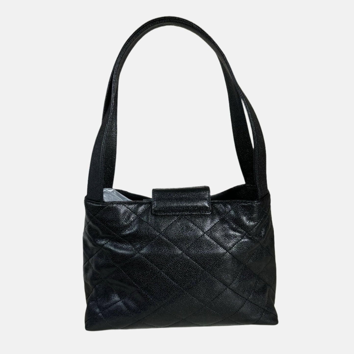 Chanel Kelly Top Handle Caviar Black Leather Handbag