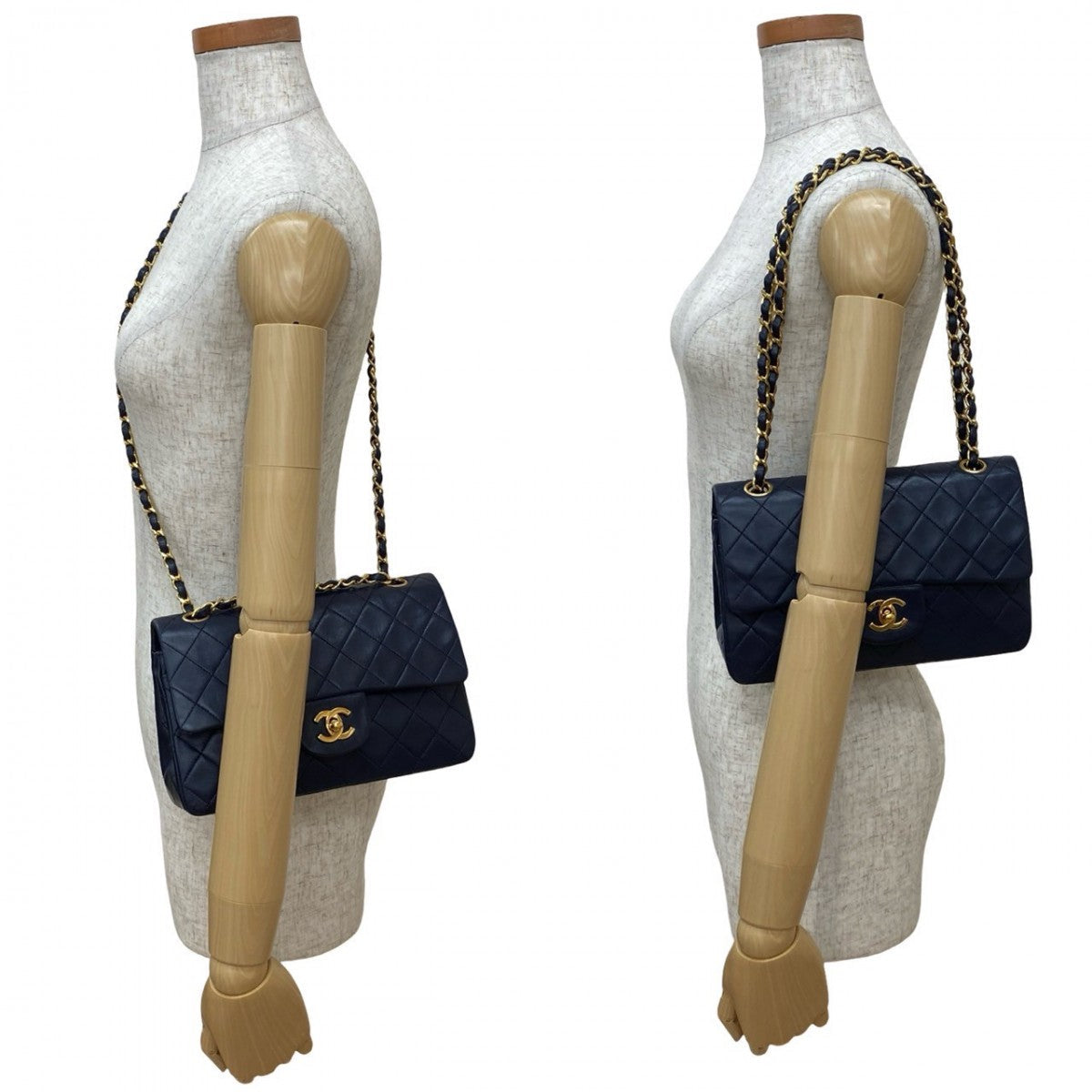 Chanel lambskin Navy Matrasse Shoulder Bag 821A820