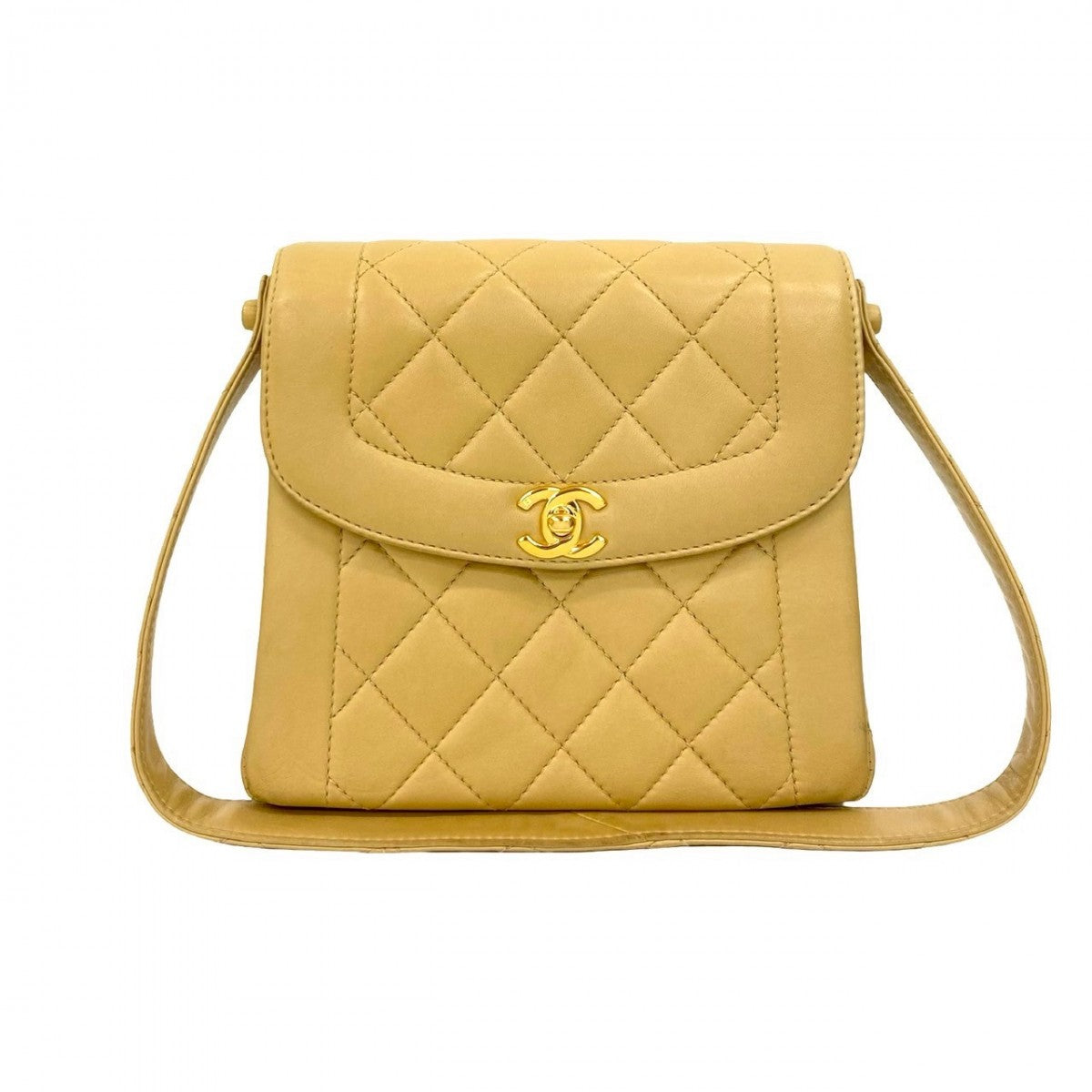 Chanel lambskin COCO Mark Matrasse Beige Shoulder Bag 821A821
