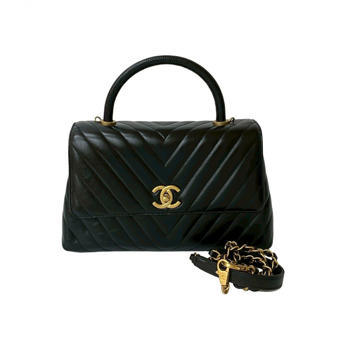 Chanel 821A821 Black Leather Shoulder Bag