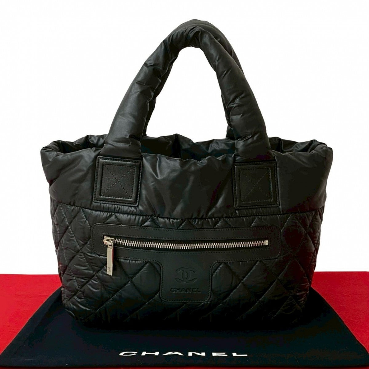 Chanel Nylon COCO Mark Cococoon Black Handbag 821A821